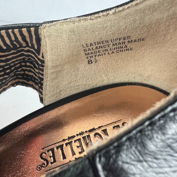 Seychelles Sandals Womens 8.5 Black Leather Wedge Stacked Heel Criss‎ Cross - Picture 15 of 15